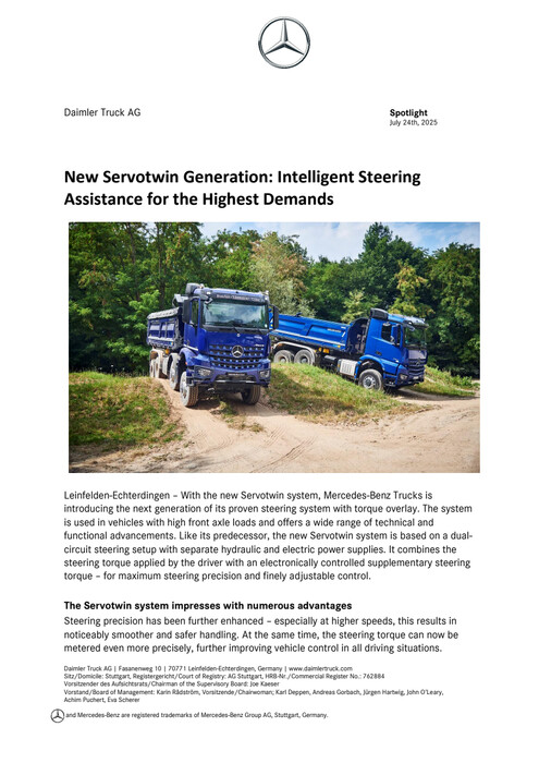 New Servotwin Generation: Intelligent Steering Assistance for the Highest Demands