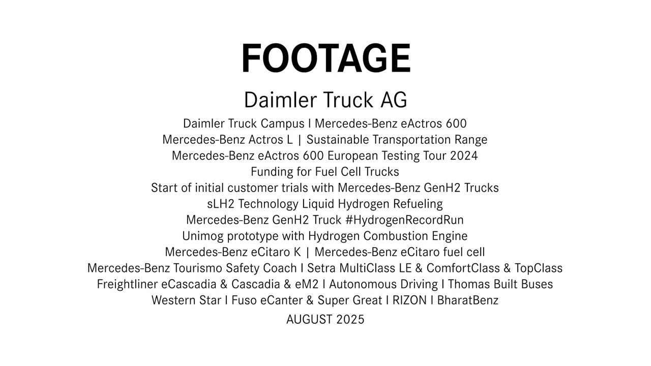 Footage | Daimler Truck AG, Footage, August 2025