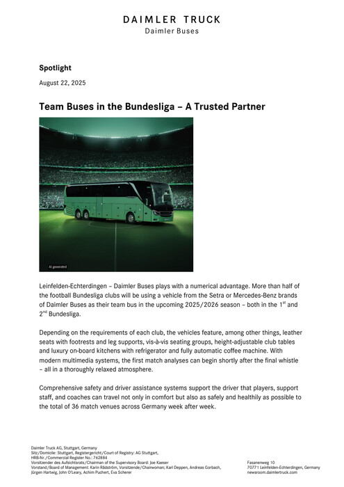 Team Buses in the Bundesliga – A Trusted Partner