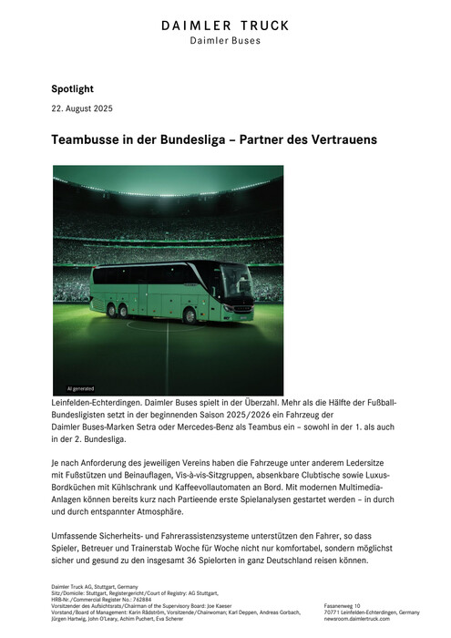 Teambusse in der Bundesliga – Partner des Vertrauens