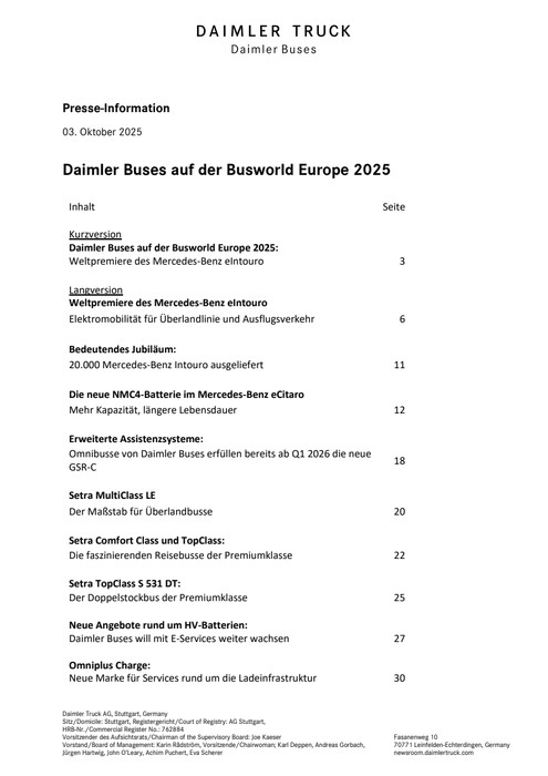 Daimler Buses auf der Busworld Europe 2025