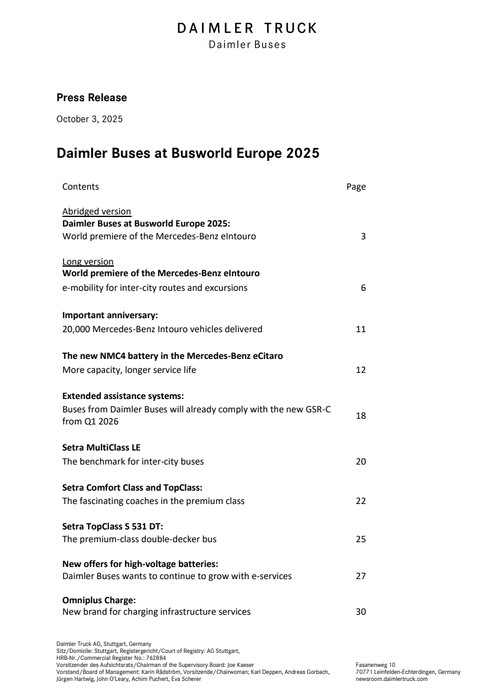 Daimler Buses at Busworld Europe 2025