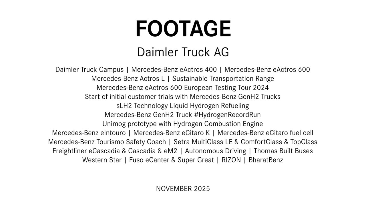 Footage | Daimler Truck AG, Footage, November 2025