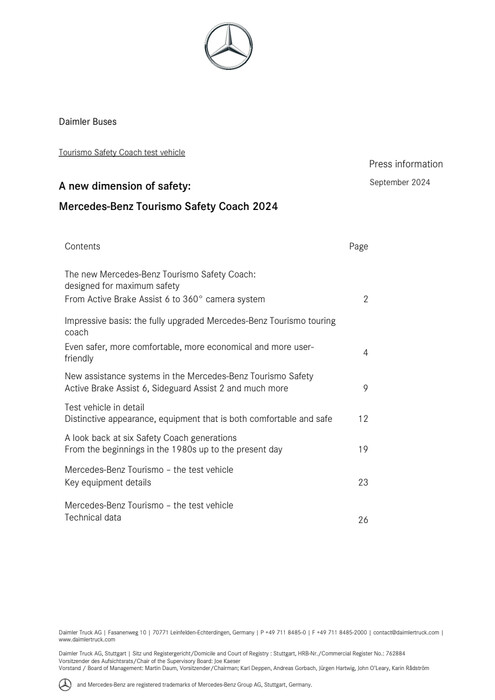 A new dimension of safety: Mercedes Benz Tourismo Safety Coach 2024