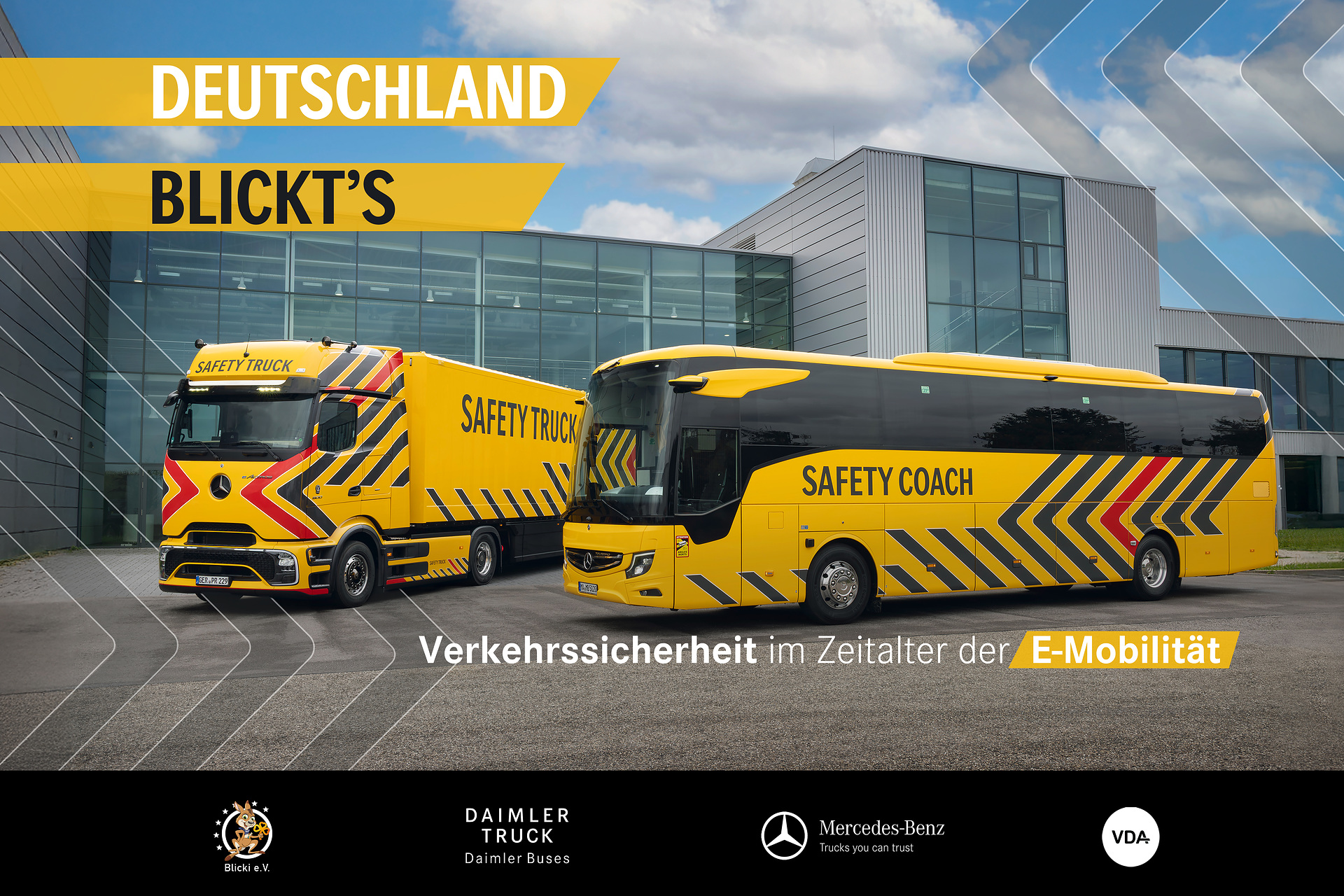 Große Fahrzeuge, große Verantwortung:   Mercedes-Benz Trucks und Daimler Buses engagieren sich für mehr Verkehrssicherheit im E-Zeitalter