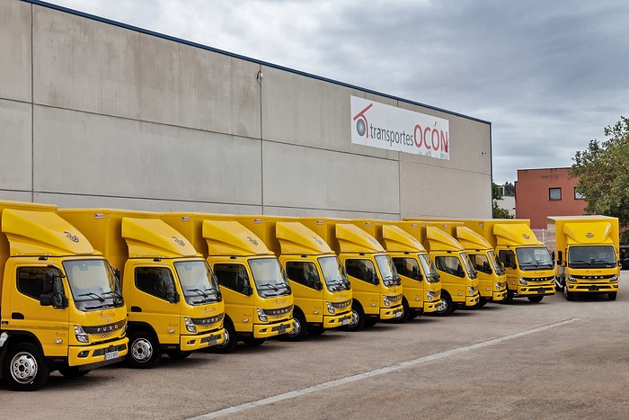 All-electric transport: Spanish logistics provider Transportes Ocón deploys 15 eCanter trucks from Daimler Truck brand FUSO