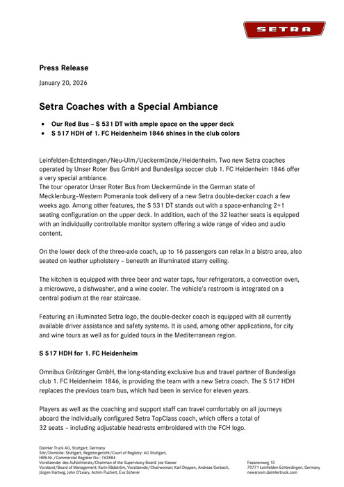 Setra Coaches with a Special Ambiance