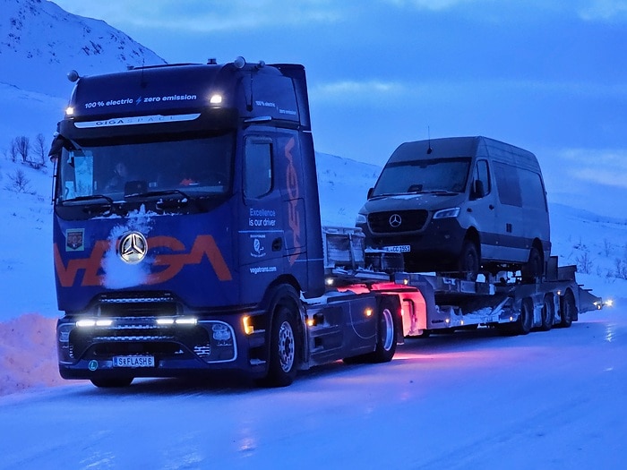 Premiere at the Arctic Circle: VEGA’s eActros 600 conquers the eNordkapp Challenge as the first battery-electric truck