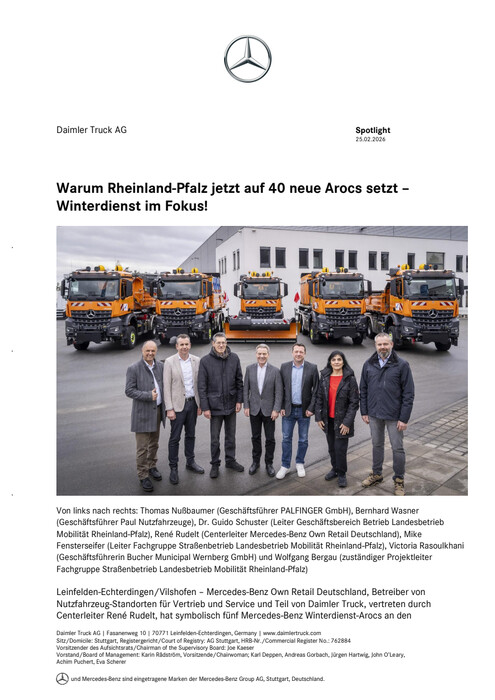 Warum Rheinland-Pfalz jetzt auf 40 neue Arocs setzt – Winterdienst im Fokus!