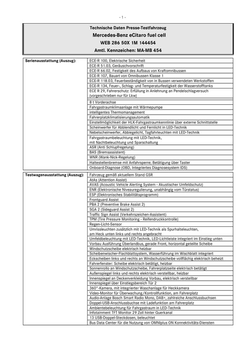 Maßstab für hohe Fahrgastkapazität und große Reichweite: Der vollelektrisch angetriebene Stadtbus eCitaro fuel cell von Mercedes--Benz mit Brennstoffzelle als Range Extender