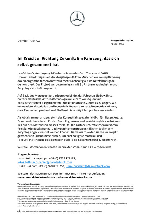 Im Kreislauf Richtung Zukunft: Ein Fahrzeug, das sich selbst gesammelt hat
