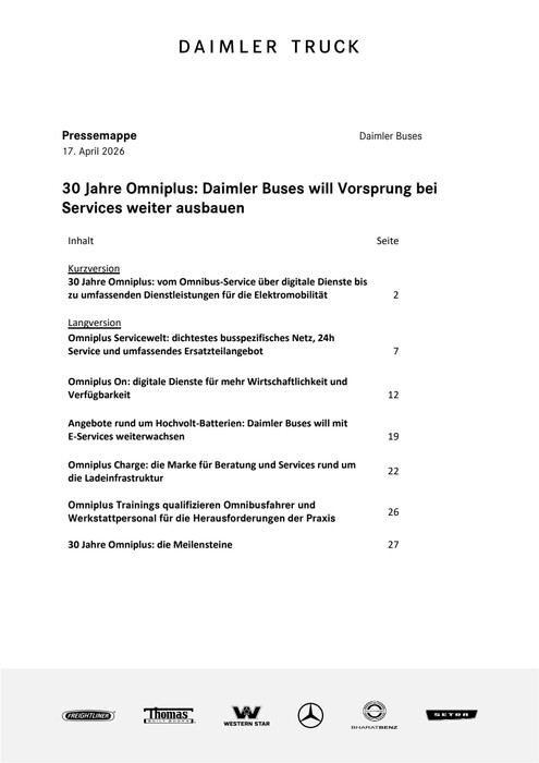 30 Jahre Omniplus: Daimler Buses will Vorsprung bei Services weiter ausbauen