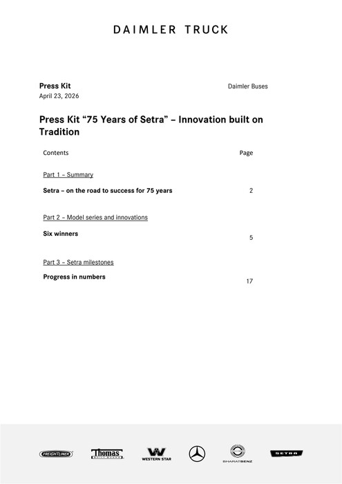 Press Kit “75 Years of Setra” – Innovation built on Tradition