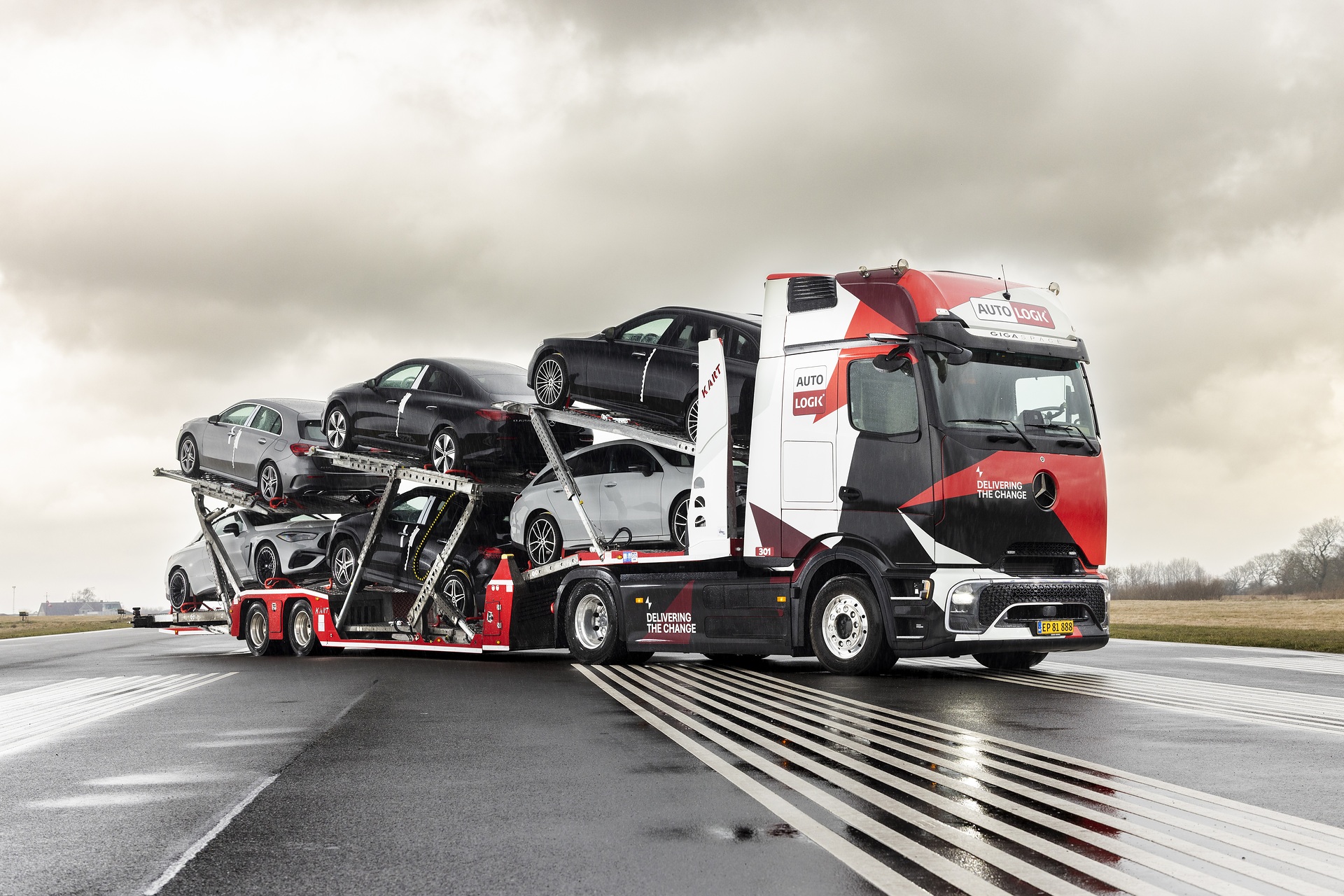 Erster eActros als vollelektrischer Autotransporter in Dänemark