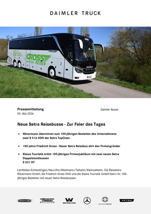 Neue Setra Reisebusse - Zur Feier des Tages
