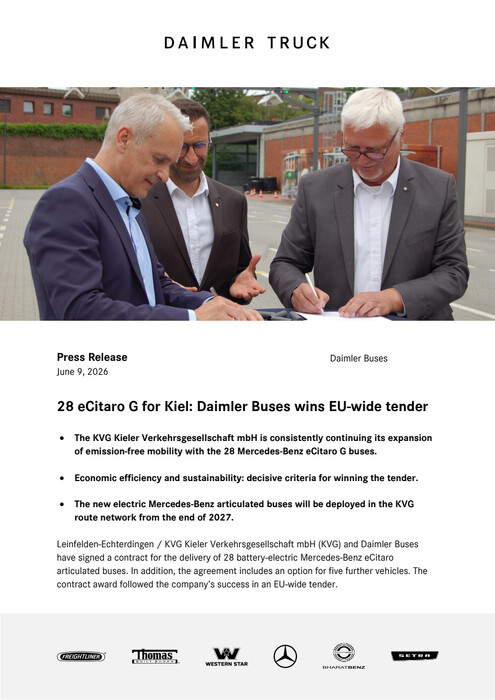 28 eCitaro G for Kiel: Daimler Buses wins EU-wide tender