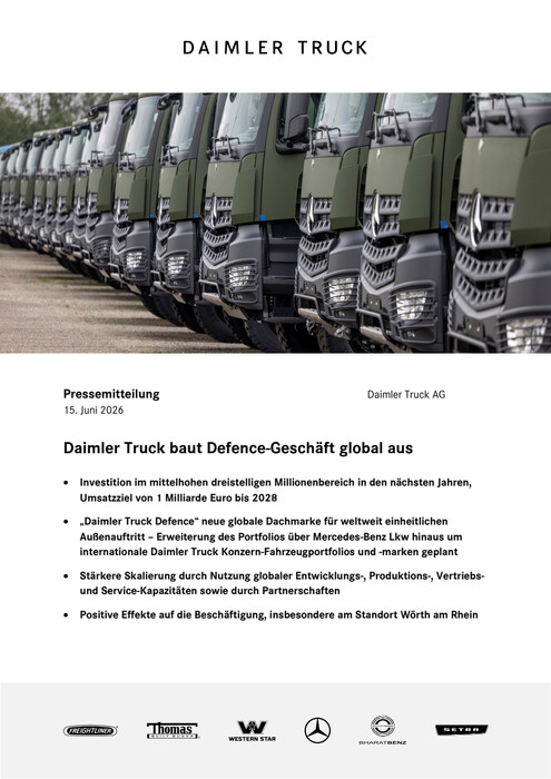 Daimler Truck baut Defence-Geschäft global aus