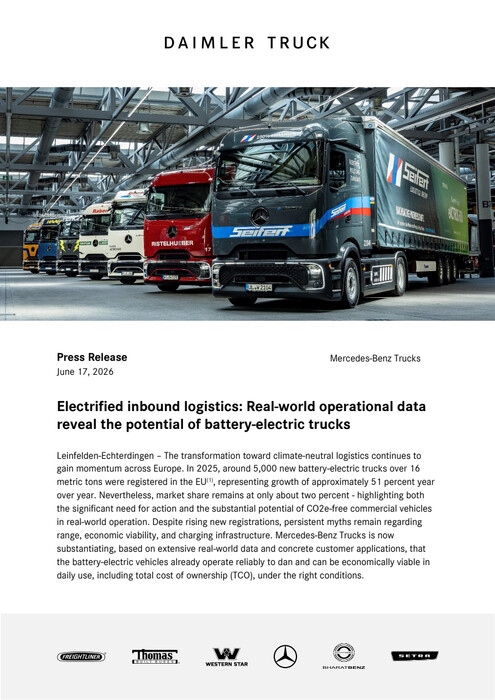 Electrified inbound logistics: Real-world operational data reveal the potential of battery-electric trucks