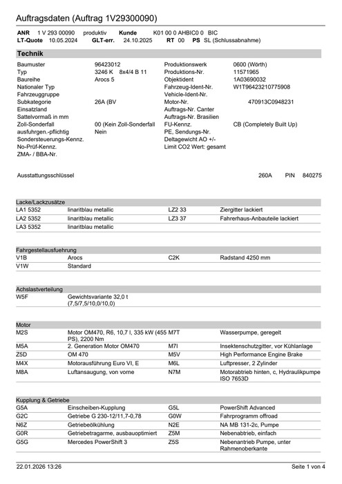 Offroad Driving Experience - Data Sheets of the Vehicles