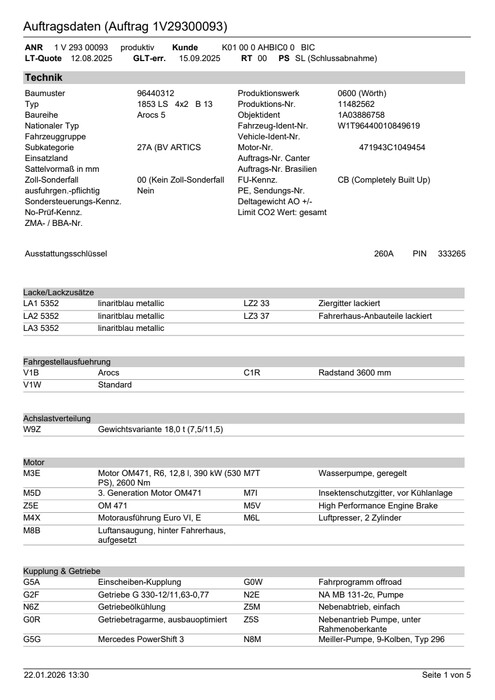 Offroad Driving Experience - Data Sheets of the Vehicles