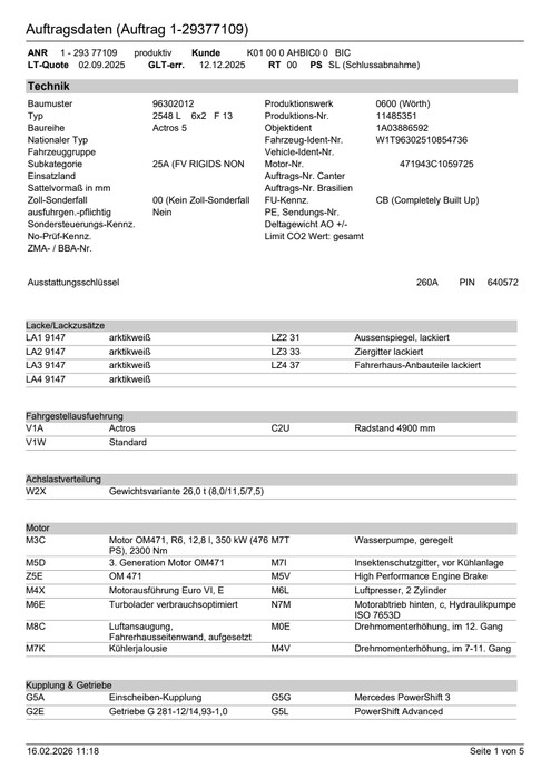 Offroad Driving Experience - Data Sheets of the Vehicles