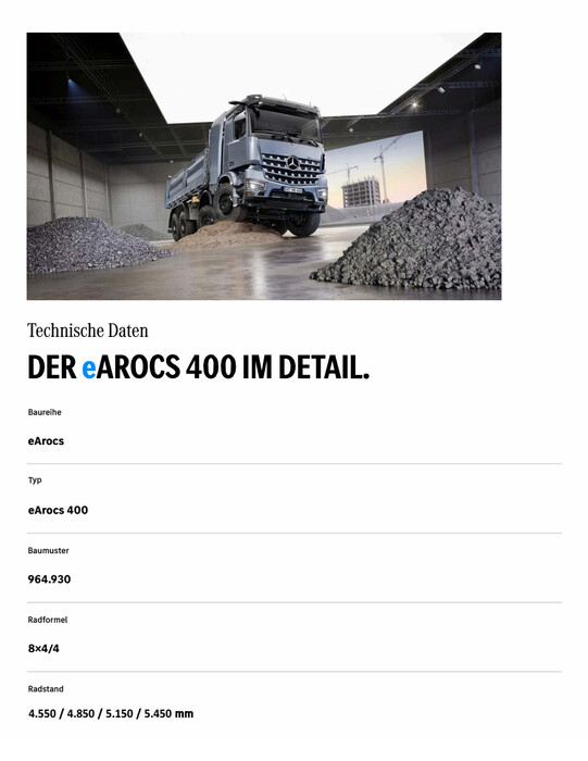 Offroad Driving Experience - Datenblätter der Fahrzeuge
