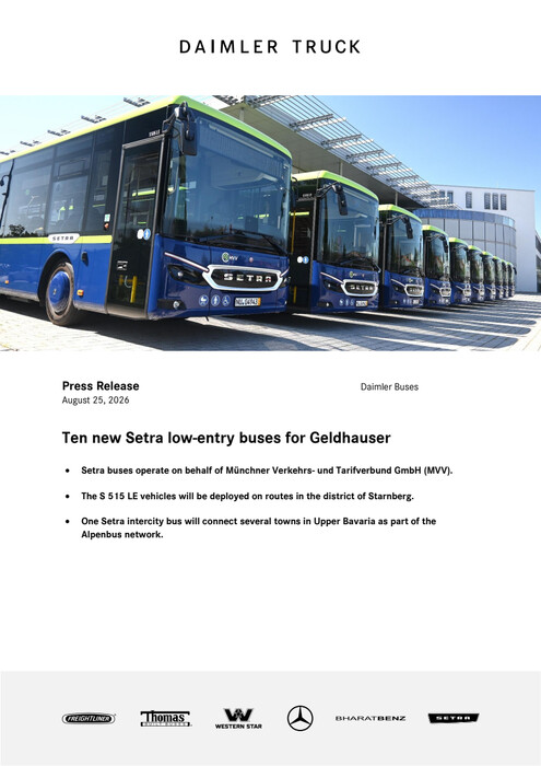 Ten new Setra low-entry buses for Geldhauser