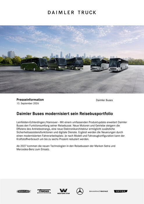 Daimler Buses modernisiert sein Reisebusportfolio