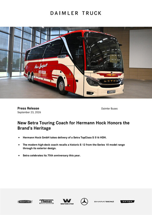 New Setra Touring Coach for Hermann Hock Honors the Brand’s Heritage