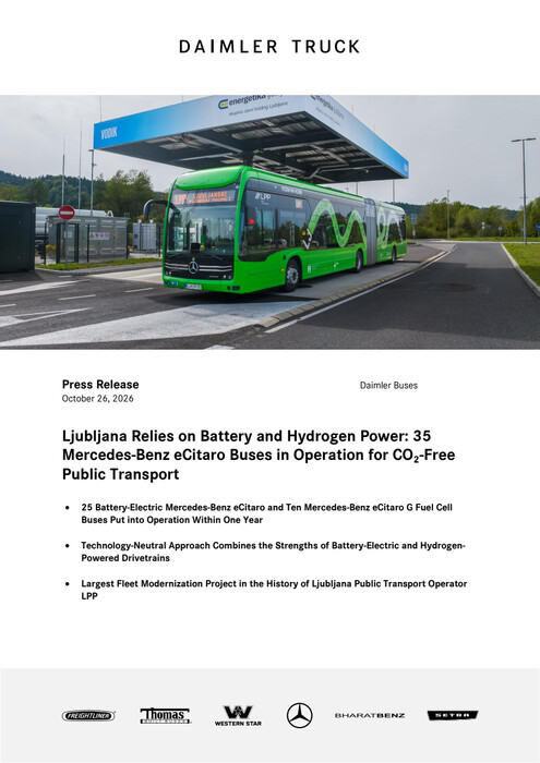 Ljubljana Relies on Battery and Hydrogen Power: 35 Mercedes-Benz eCitaro Buses in Operation for CO₂-Free Public Transport